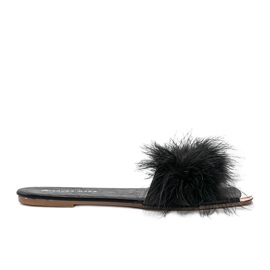 Crne papuče s perjem Vampi crna