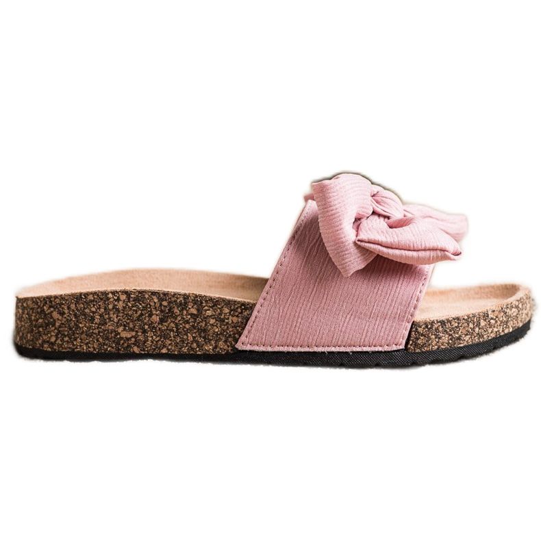 SHELOVET Papuče s mašnom ružičasta