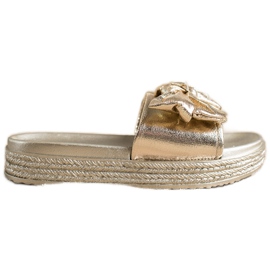 Modne VINCEZA zlatne papuče zlatni