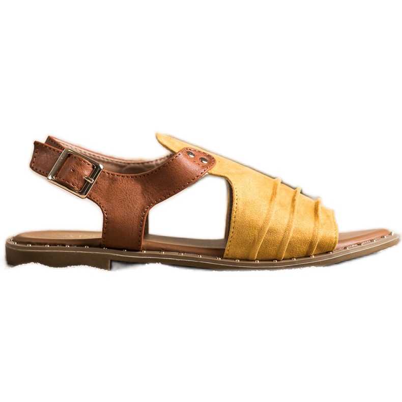 Zatvorene VINCEZA sandale smeđa žuta boja