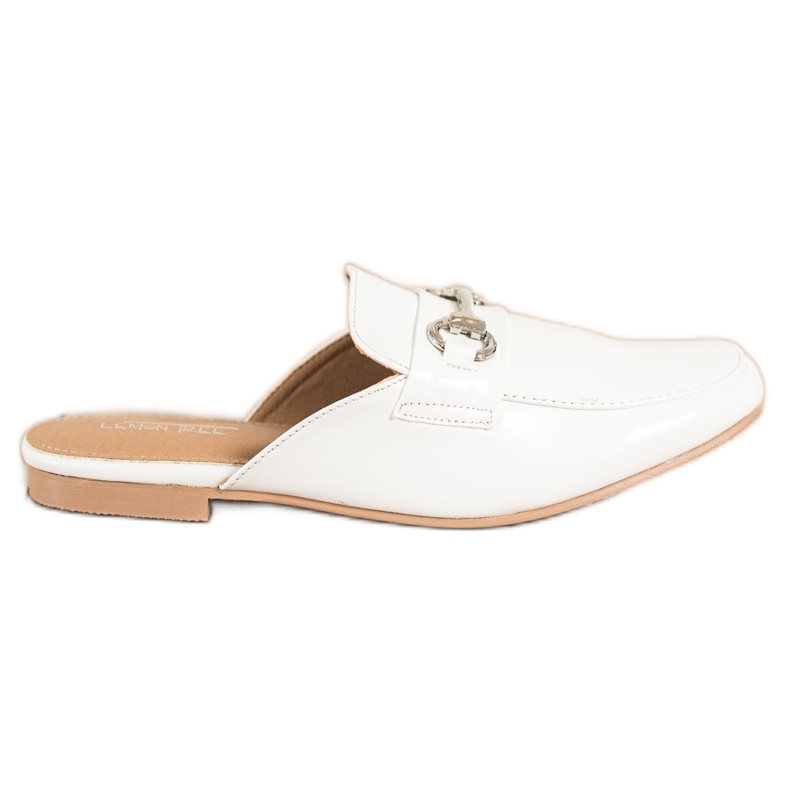 SHELOVET Elegantne papuče s ukrasom bijela