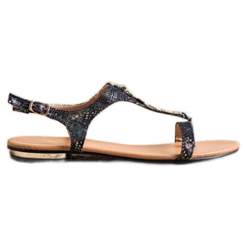 Sandale sa zlatnim VINCEZA ukrasima crna