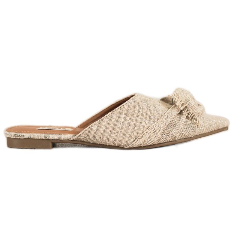 SHELOVET Elegantne papuče u špicu bež