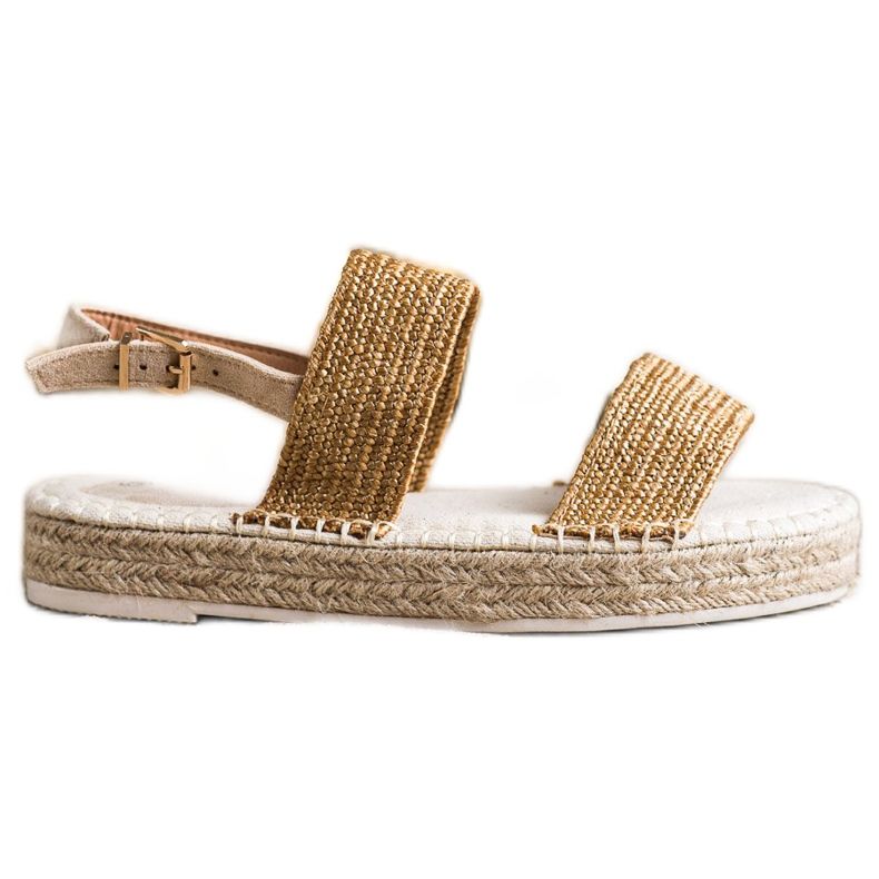 SHELOVET Sandale sa pletenicama na platformi bež naranča