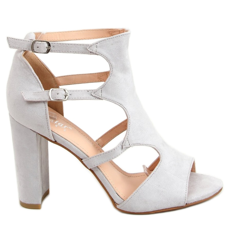 Sive sandale s visokim potpeticama NS111P Siva
