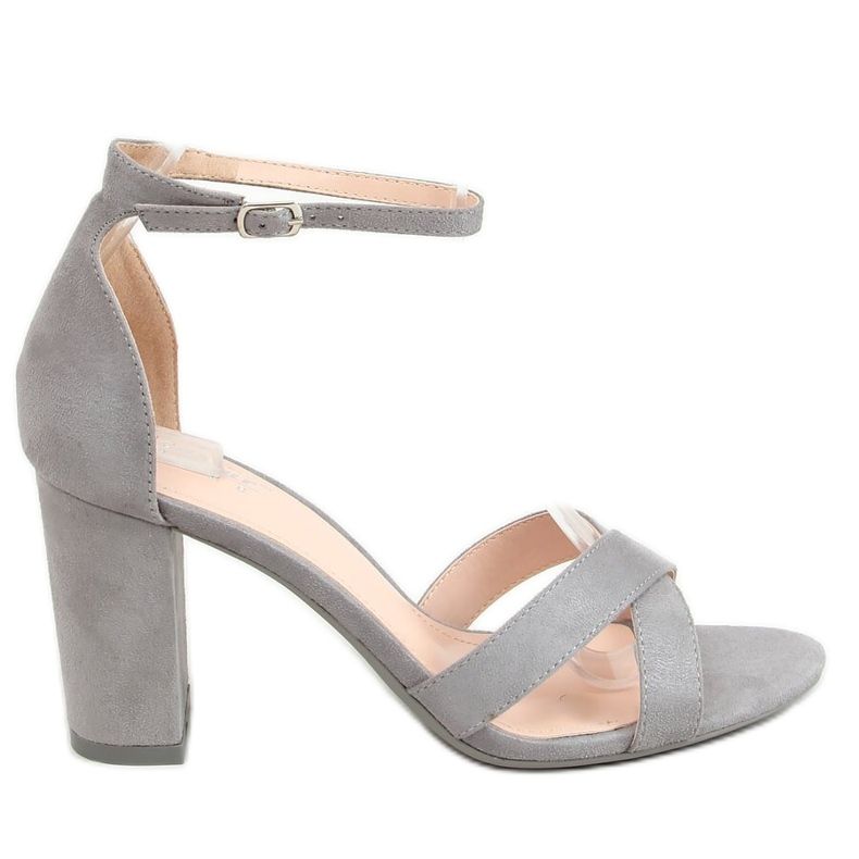Sive sandale s visokim potpeticama NF-63P Siva