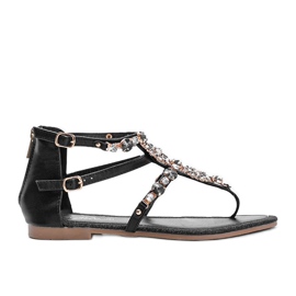 Crne sandale bogato ukrašene Yosemiteom crno