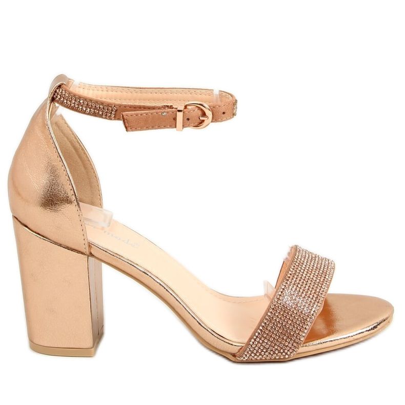 Sandale sa visokim potpeticama šampanjac 1478 Šampanjac zlatna