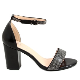 Crne 1478 Crne sandale s visokim potpeticama crna
