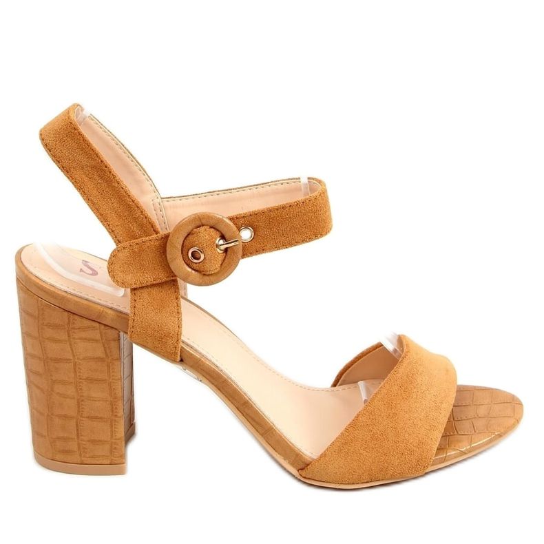 Camel sandale s visokim potpeticama SL1008P Camel smeđa raznobojna