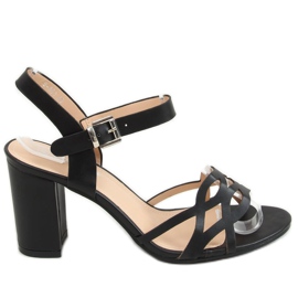Crne S-863 Crne sandale s visokim potpeticama crna