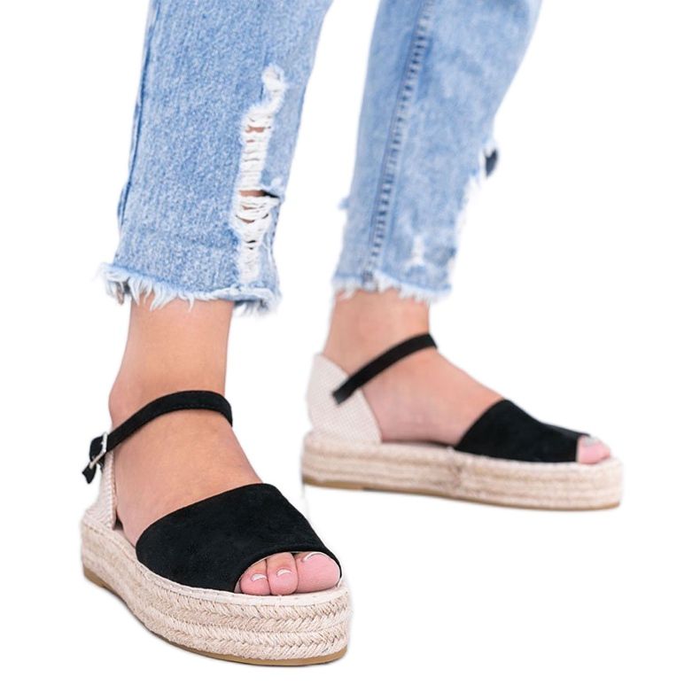 Crne sandale na platformi Pearl River crno