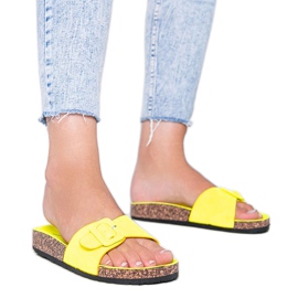 Žute sandale na potplatu od pluta žuta boja