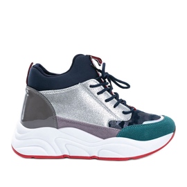 Mornaričke tenisice na debelom potplatu Cassadi tamnoplava višebojan