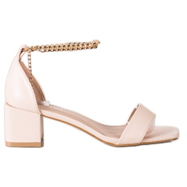 Seastar Sandale s ukrasnim lancem bež zlatni