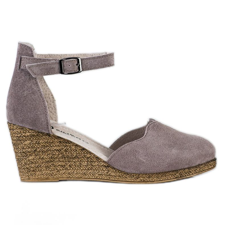 Filippo Kožne sandale na klin smeđa