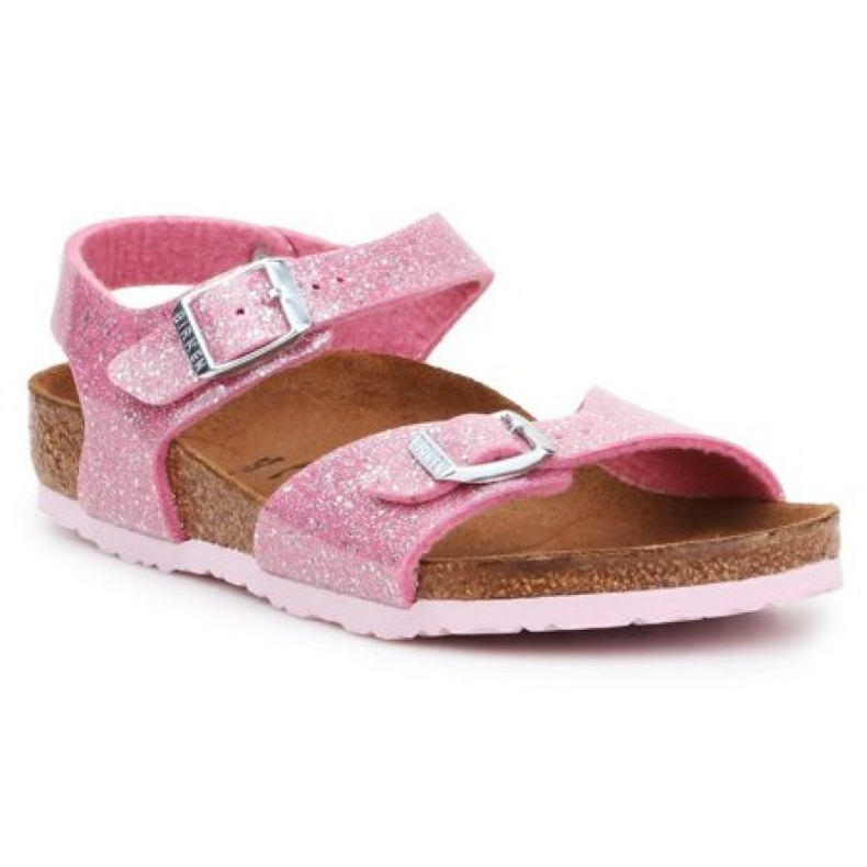 Birkenstock Rio Plain Jr 1018991 sandale crno ružičasta