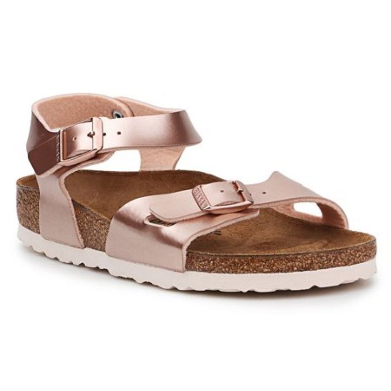 Birkenstock Rio Kids Bf ELectric Metallic Copper 1012520 sandale crno ružičasta