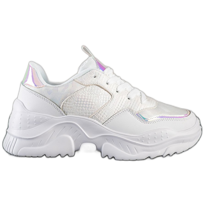 Weide Tenisice od eko kože sa zmijskim printom bijela