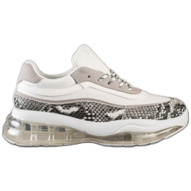 SHELOVET Tenisice na prozirnoj platformi bijela višebojan