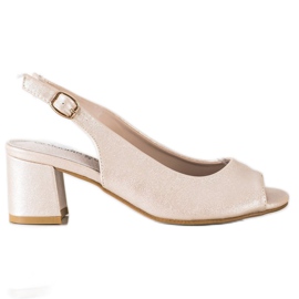 Goodin Zlatne svjetlucave sandale bež zlatni