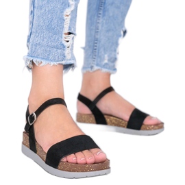 Crne sandale s uloškom Preatty Pea crna