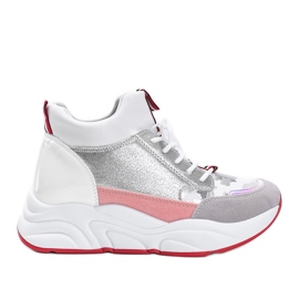 Bijele tenisice na debelom potplatu Cassadi bijela srebro višebojan