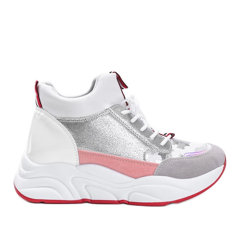 Bijele tenisice na debelom potplatu Cassadi bijela srebro raznobojna