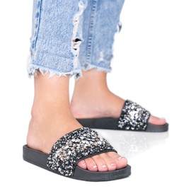 Crne ženske Bling Bling papuče crno