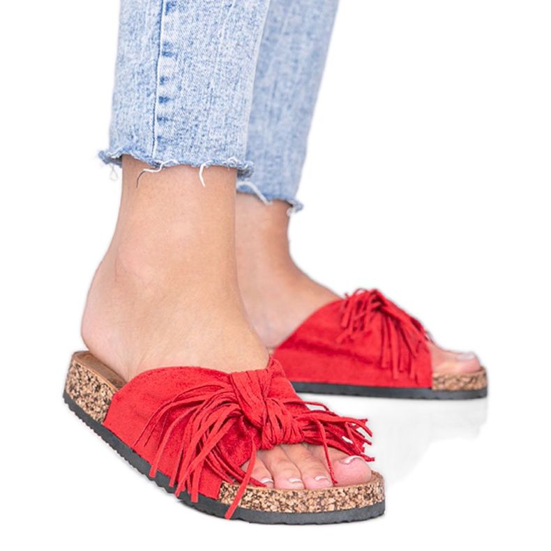 Crvene sandale na potplatu od pluta Crys crvena