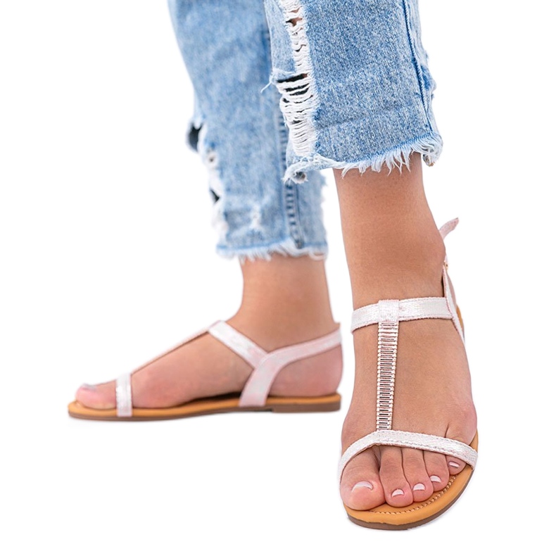 Igi roze holografske ženske sandale ružičasta