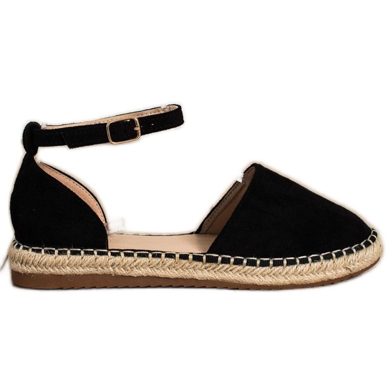 Small Swan Udobne espadrile od antilopa crno