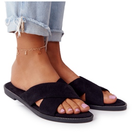 Ženske velur crne papuče Edesa crna