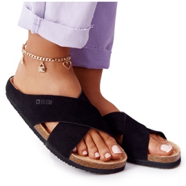 Profilirane papuče od antilopa Big Star HH274640 Crna crno