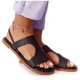 Kožne sandale s manžetom Big Star HH274715 Crna