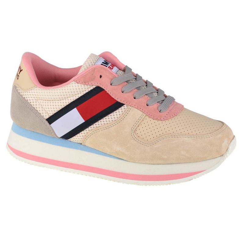 Cipele Tommy Hilfiger Jeans Flatform Runner W EN0EN01357-AA8 bež ružičasta
