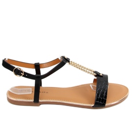 Crne ženske sandale F-18 Black crno