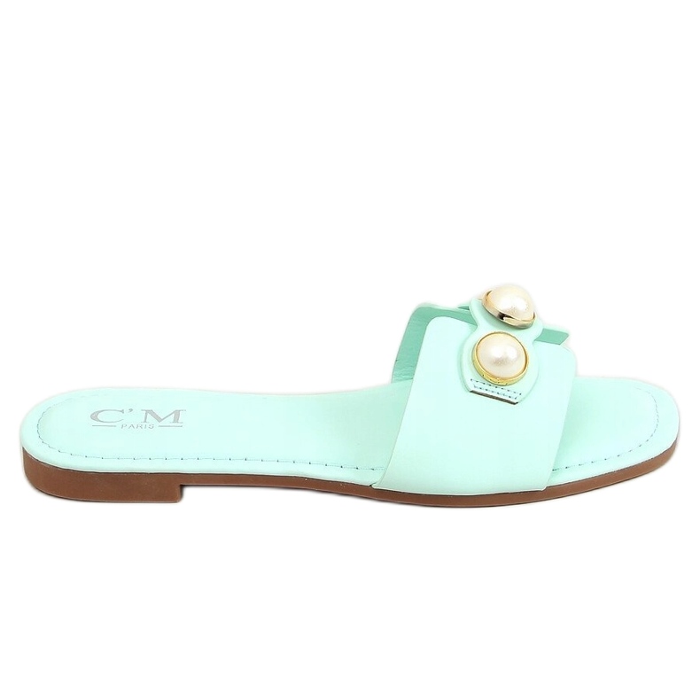 Papuče s biserima nane 55-37 LT.ZELENE zelena