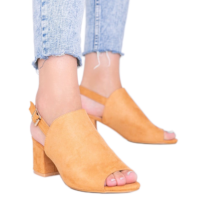 Camel sandale na stupu s gornjim dijelom Blubbery smeđa