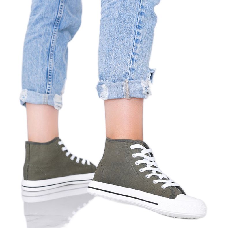 Zelene kaki ženske tenisice do gležnja Gampa zelena