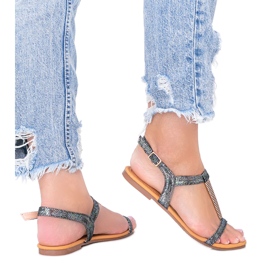 Igi crne holografske ženske sandale crna