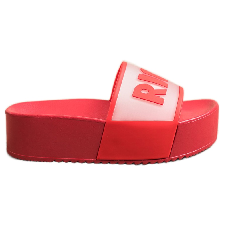 Small Swan Papuče s bogatom platformom crvena