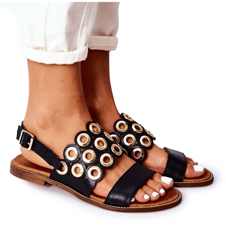 Lewski Shoes Kožne otvorene sandale Lewski Cipele 3042 Crna crno