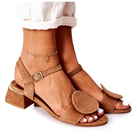 Suede sandale na visoku petu Maciejka 5198A-29 Red smeđa