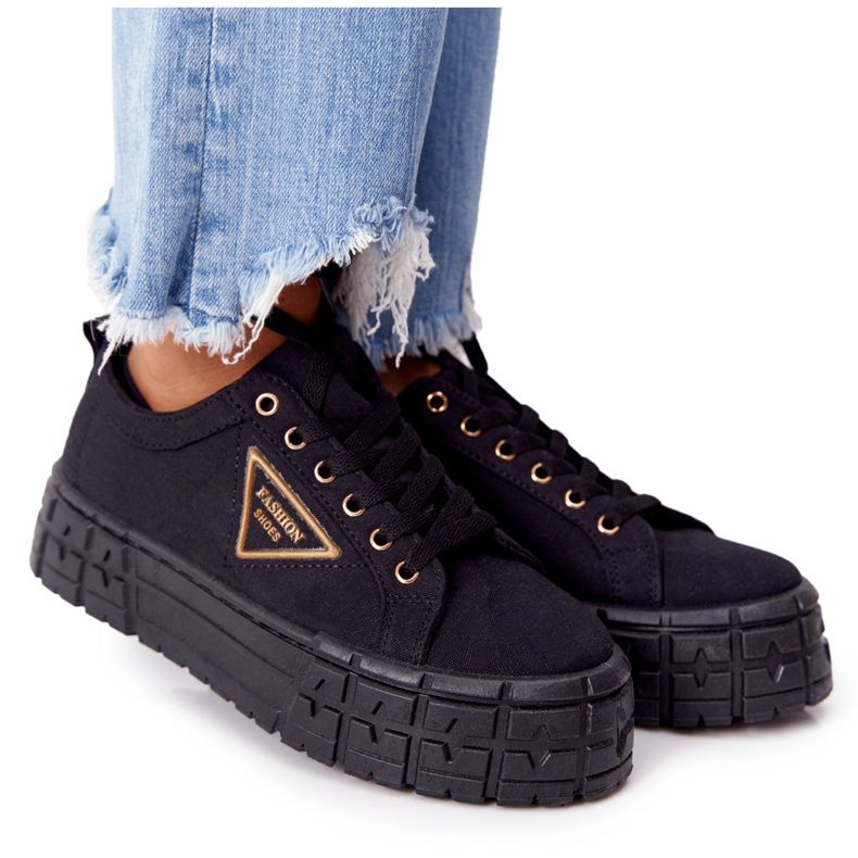 Ženske tenisice na životnoj platformi Black Big City crno