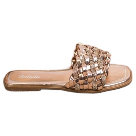 Balada Papuče s kubnim cirkonijem zlatni