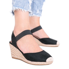 Crne espadrile na klinu Louise crna