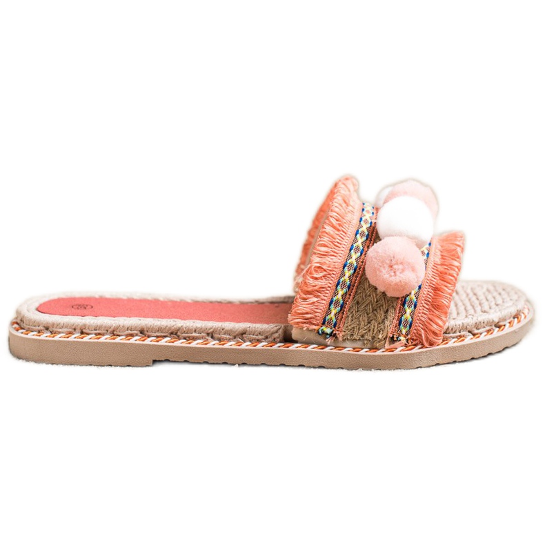 SHELOVET Papuče s pomponima naranča