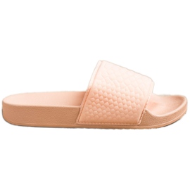 SHELOVET Bež tekstilne papuče