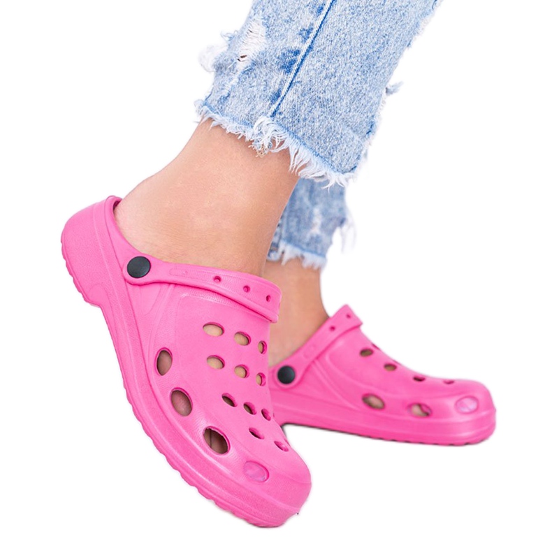 Karolinos roze ženske papuče za heklanje ružičasta